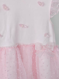 Mintini Pink Tutu Dress with Embroidered Butterflies