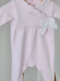 Tutto Piccolo Pink Sleepsuit With Bow Detail