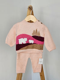 Pink Polar Bear Woolen Set