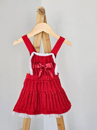 Caramelo Red Dress with White Trim