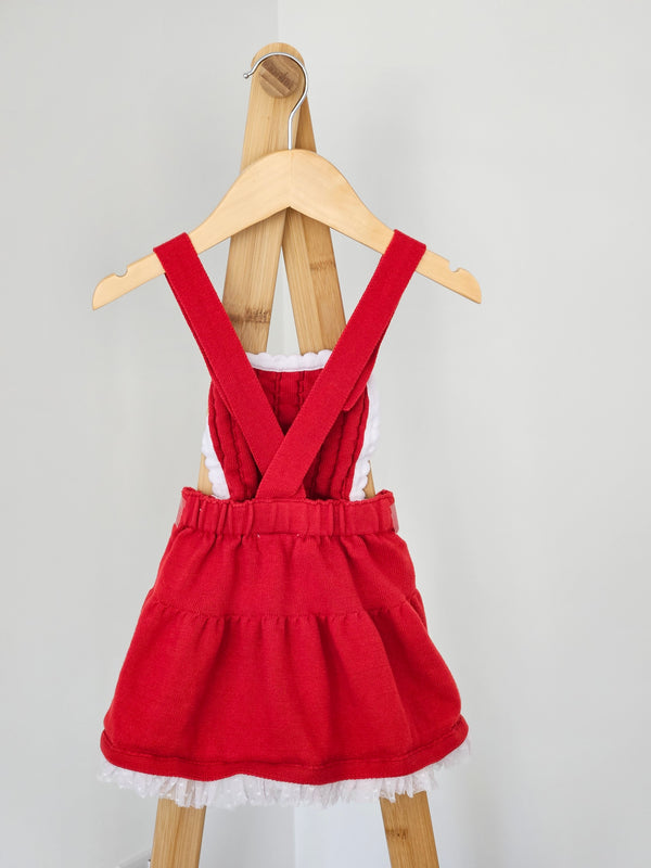 Caramelo Red Dress with White Trim