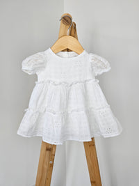 Baby Girls White Frill Dress