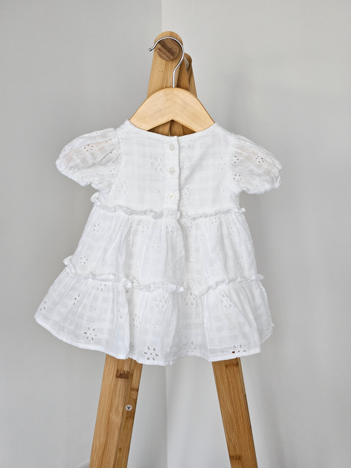 Baby Girls White Frill Dress