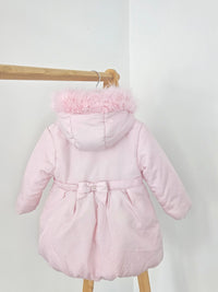 Mintini Baby Pink Bow Quilted Coat