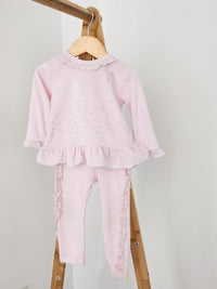 Caramelo Baby Girl Pink Velour Set