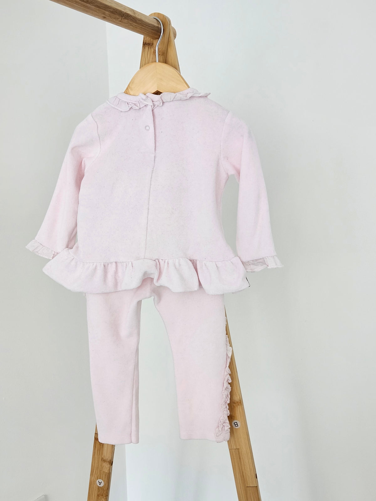 Caramelo Baby Girl Pink Velour Set