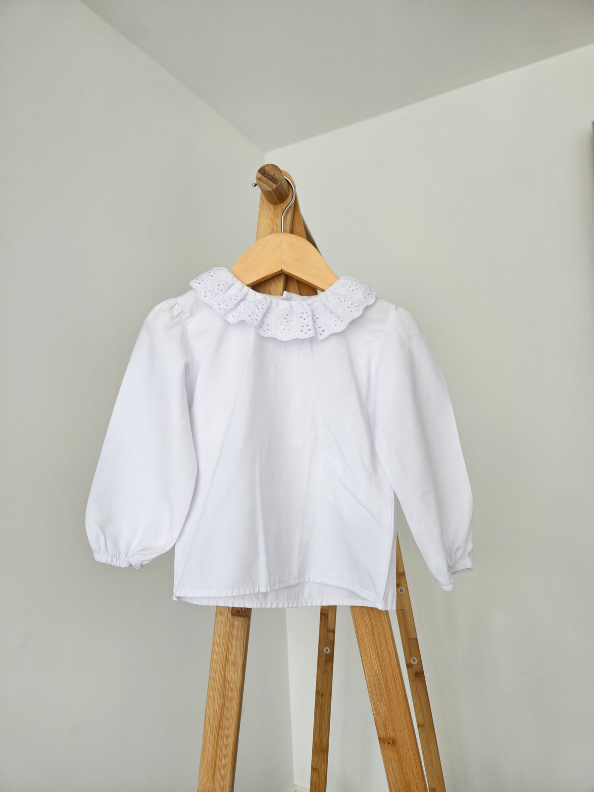 Caramelo Girls White Blouse with Frill Collar