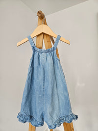 Next Baby Soft Denim Playsuit With Frill