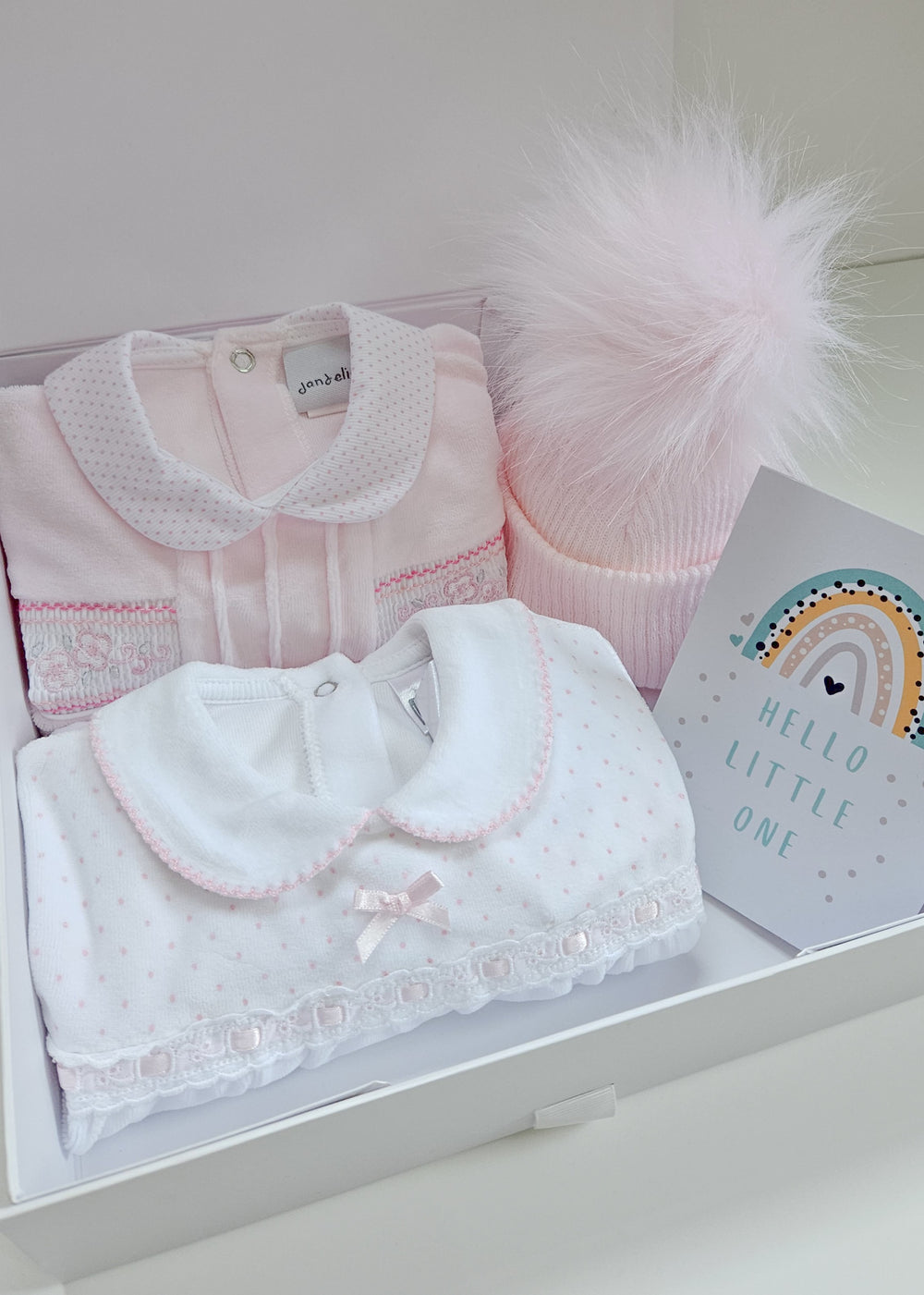 Baby Girl Gift Box - Contains 2 x Sleepsuits & Hat