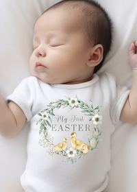 Baby's First Easter Duck Printed Sleepsuit or Vest