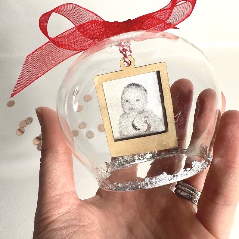 Baby's First Christmas Personalised Photo Bauble