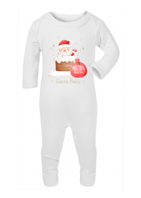 Santa Baby First Christmas Printed Baby Sleepsuit or Vest