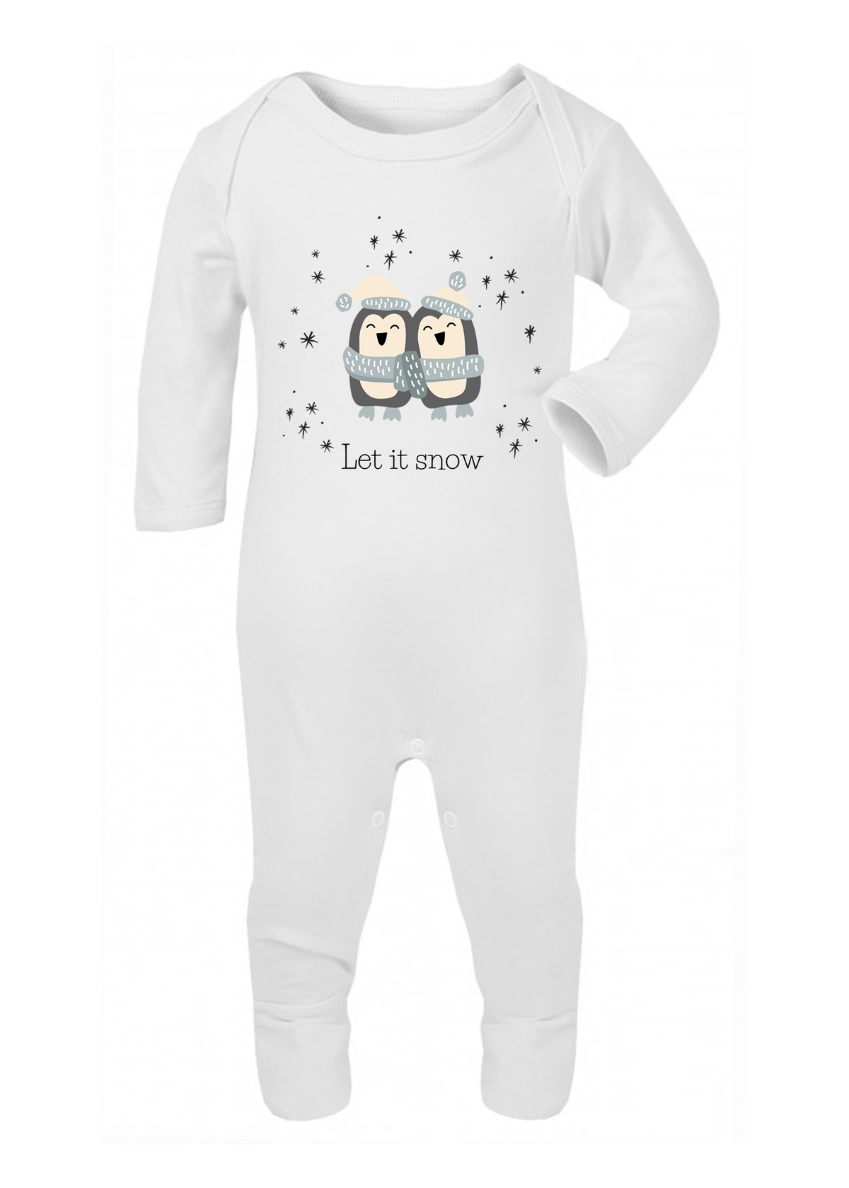 Christmas Let It Snow Printed Baby Sleepsuit or Vest