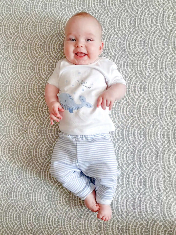 Happy Baby Wearing Whale Outfit - Peanutpie