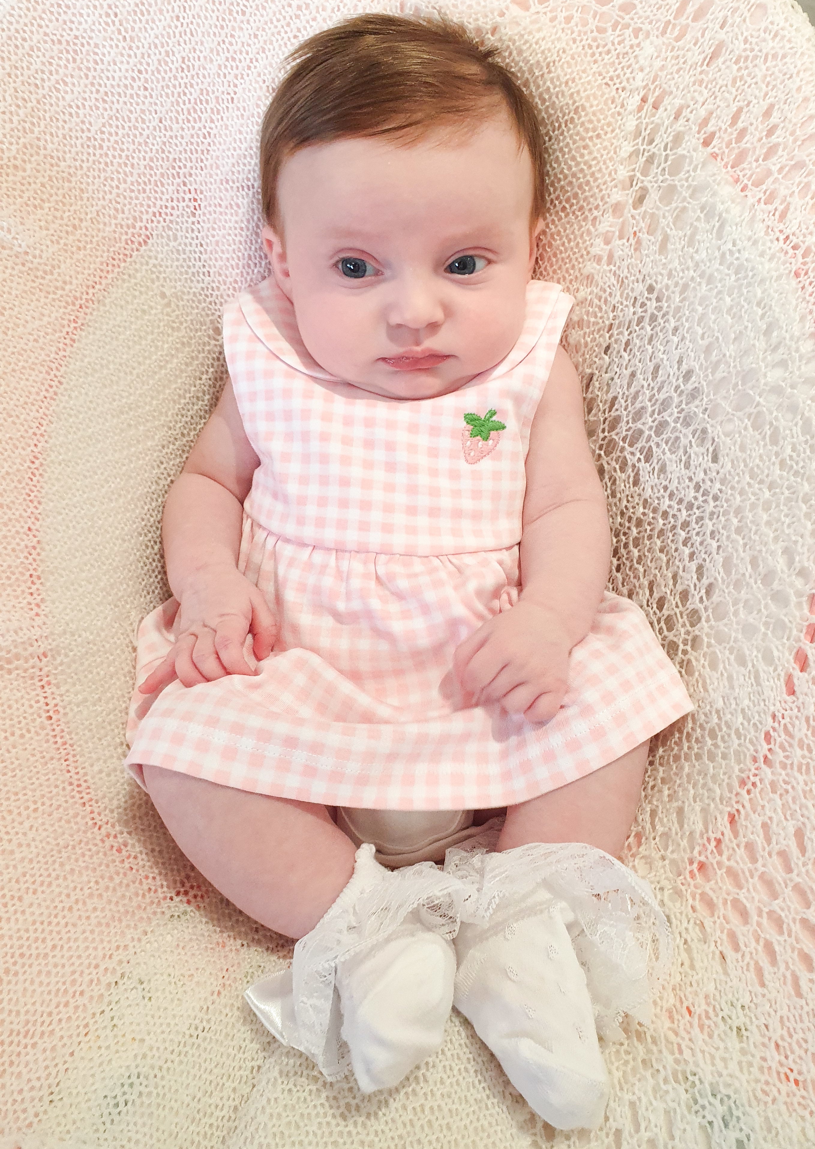 Pink gingham hot sale baby dress