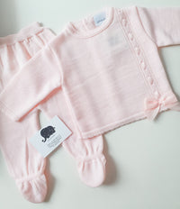 Dandelion Pink Bow Knitted Legging Set - Baby Girl