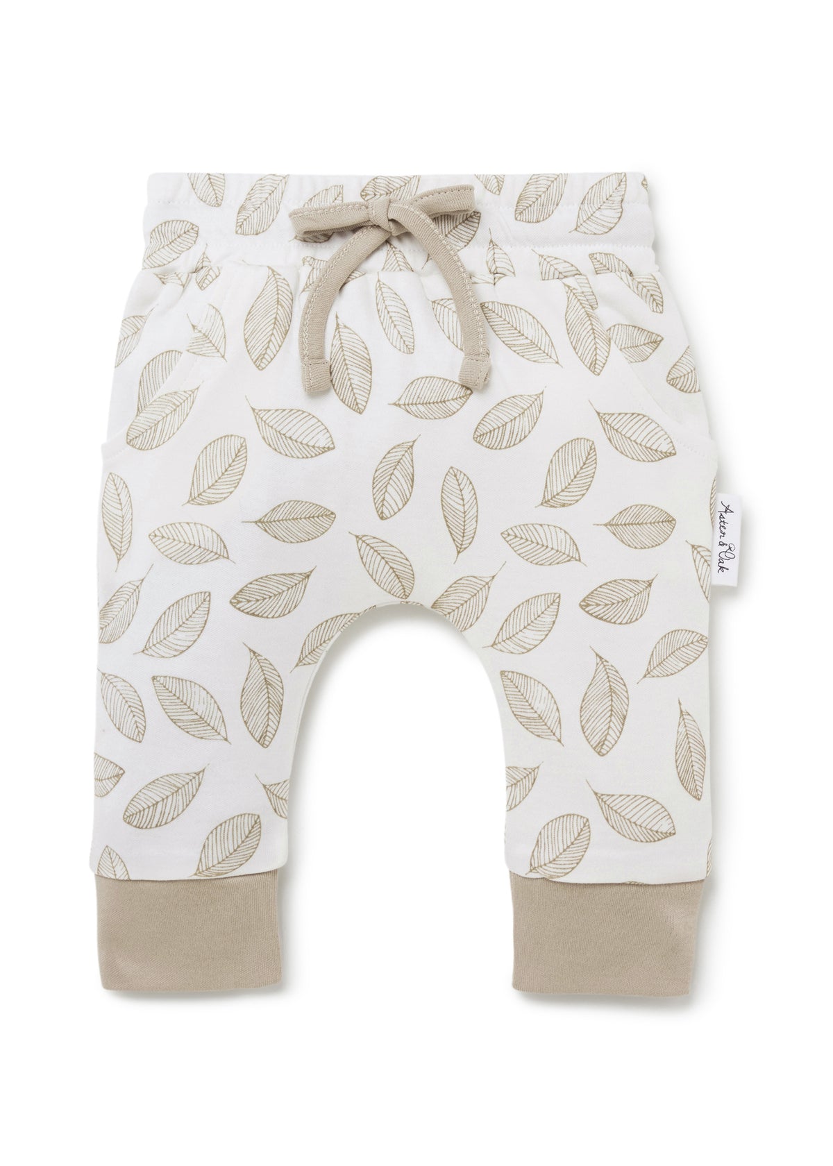 Leaf printed baby leggings - front 