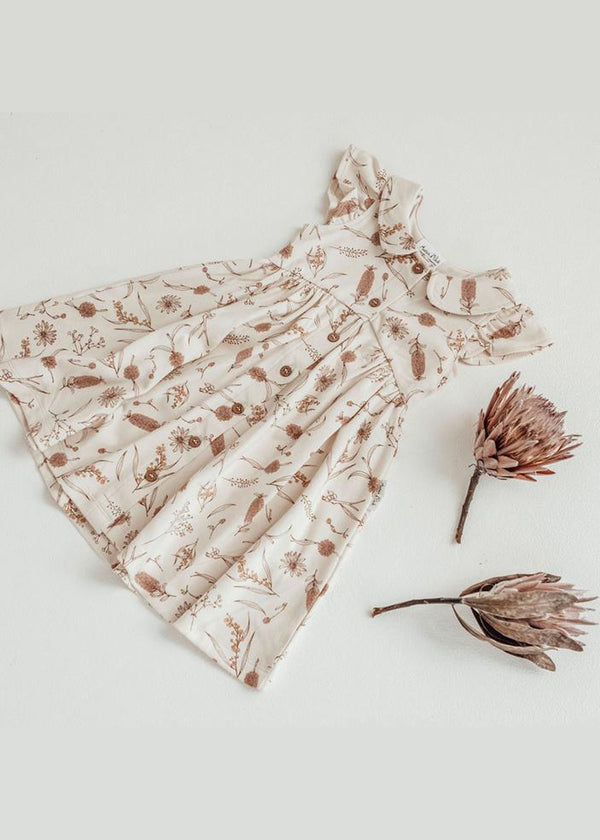  Native Floral Button Baby Dress
