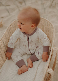 Baby wearing Sleepsuit - Wildflower print with zip