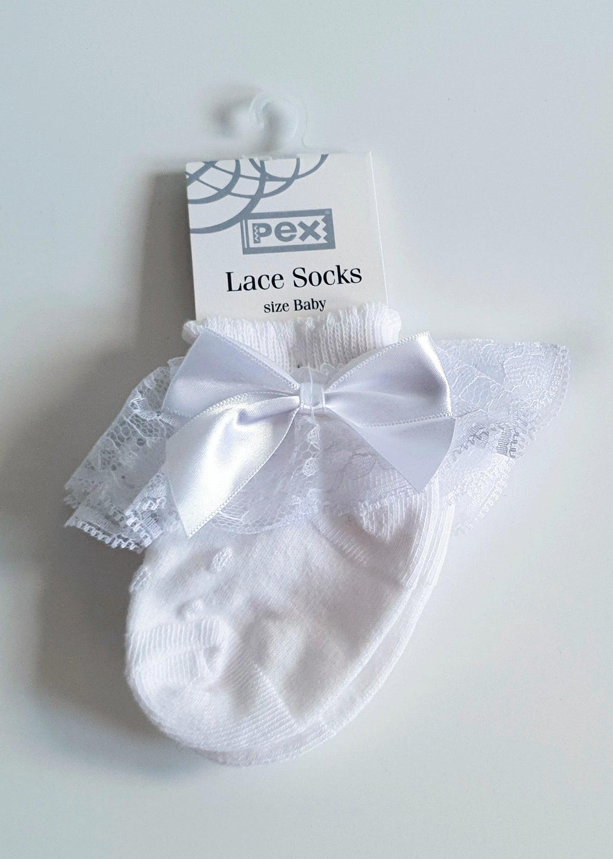 White Lace Bow Ankle Socks
