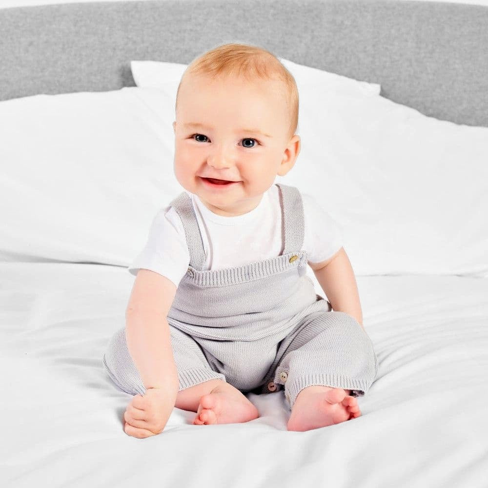 Baby boy hot sale white dungarees