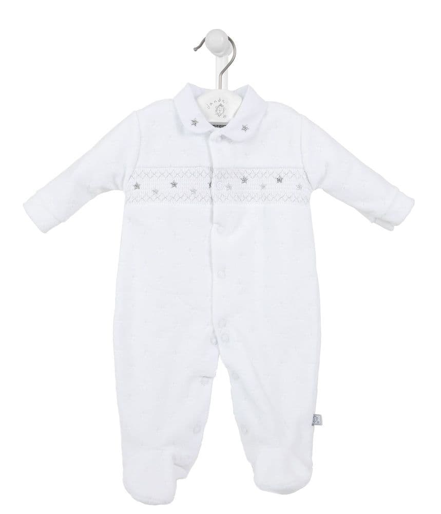 White clearance velour sleepsuit