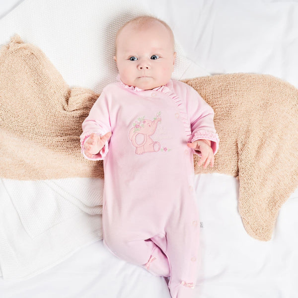 Dandelion Pink Elephant Sleepsuit for girls - lifestyle 