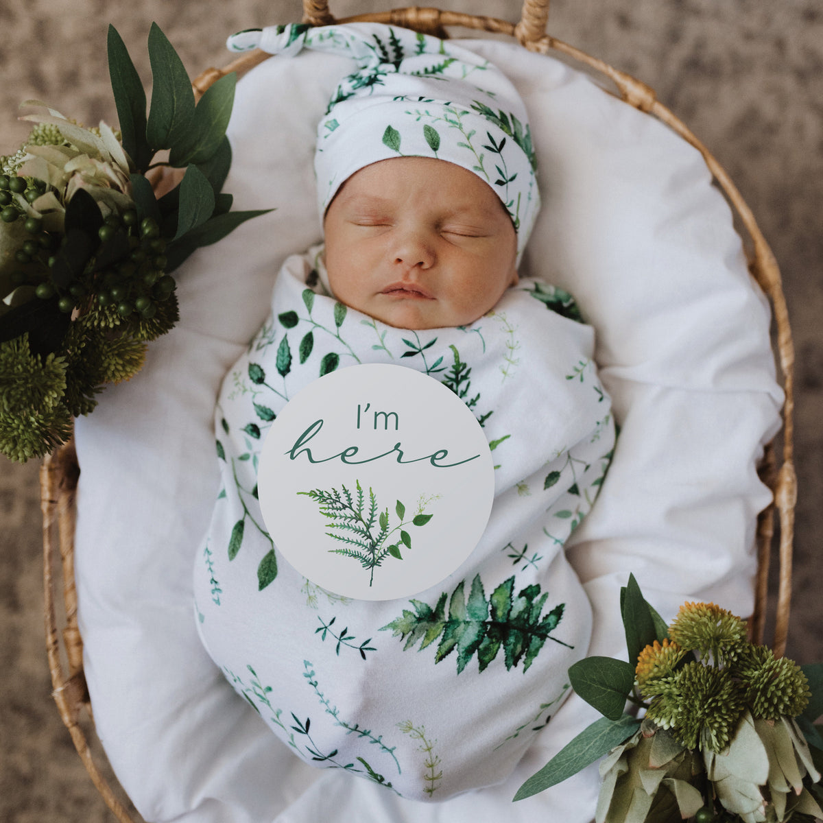 Enchanted Jersey Baby Wrap & Beanie Set