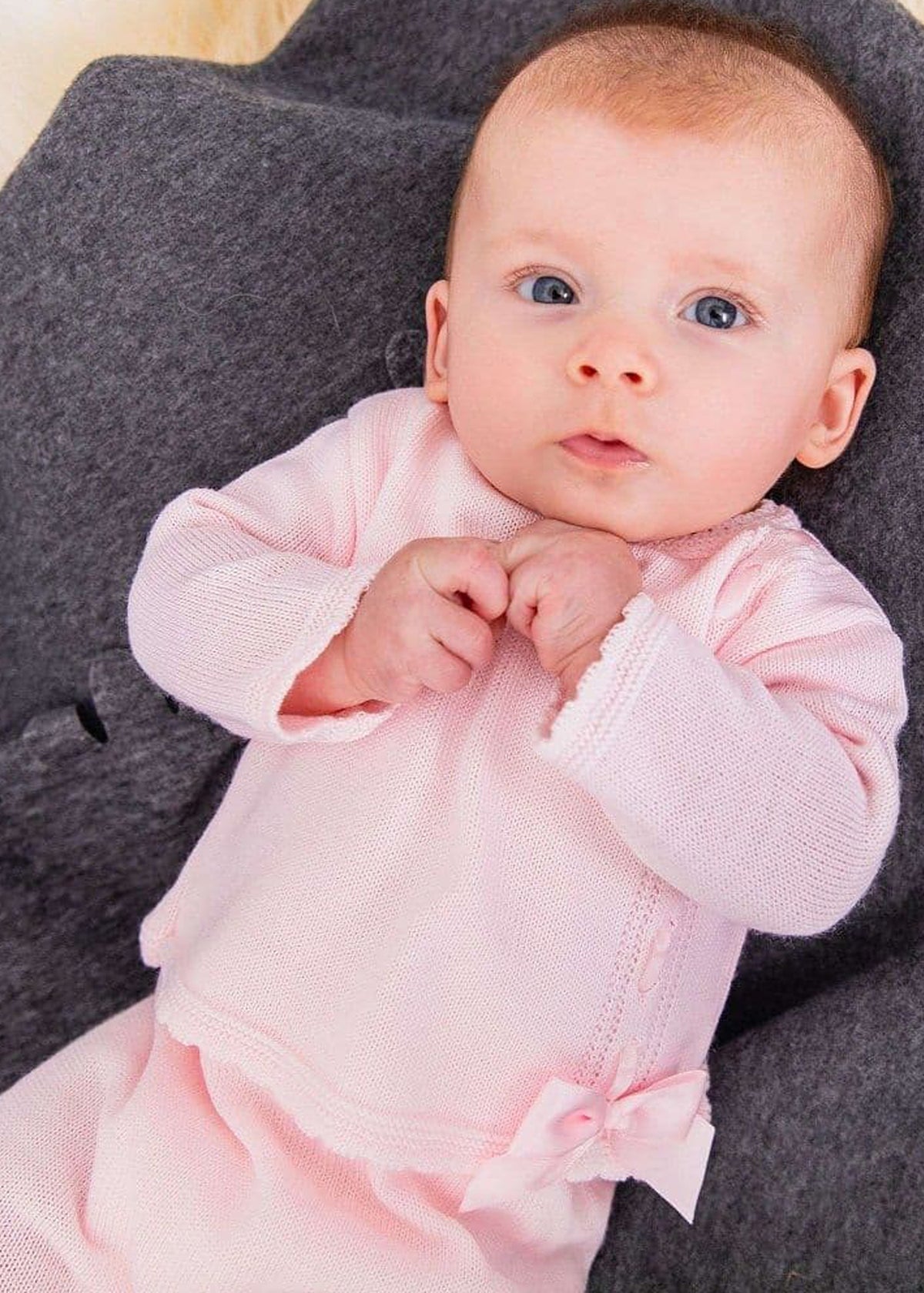 Dandelion Pink Bow Knitted Legging Set - Baby image
