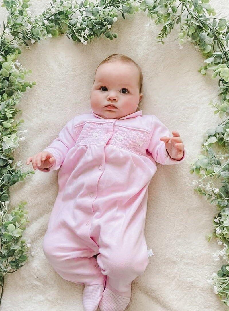 Dandelion Pink Bunny Cotton Sleepsuit Sleepsuit Dandelion 