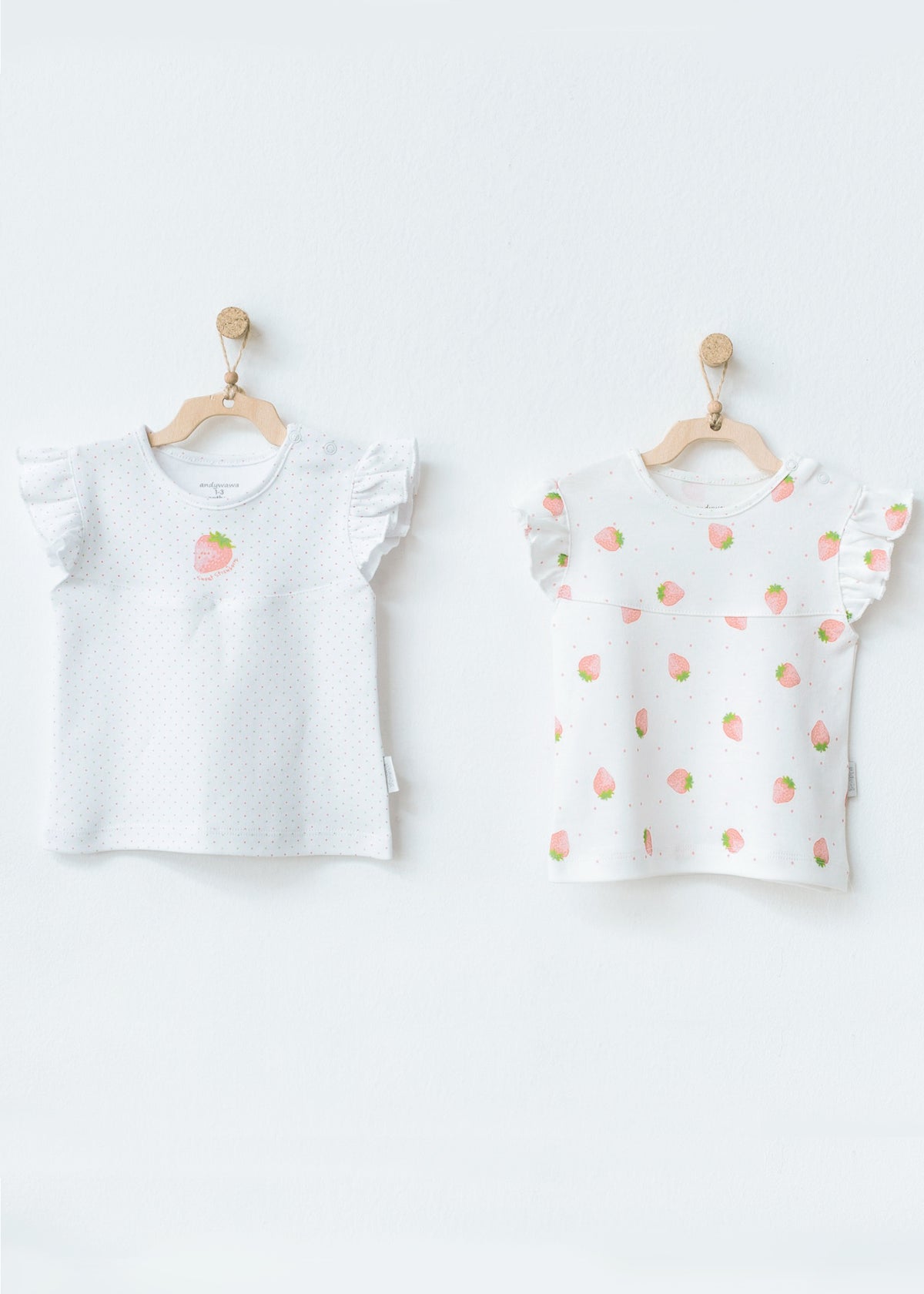 White Strawberry 2 pack Baby T shirts